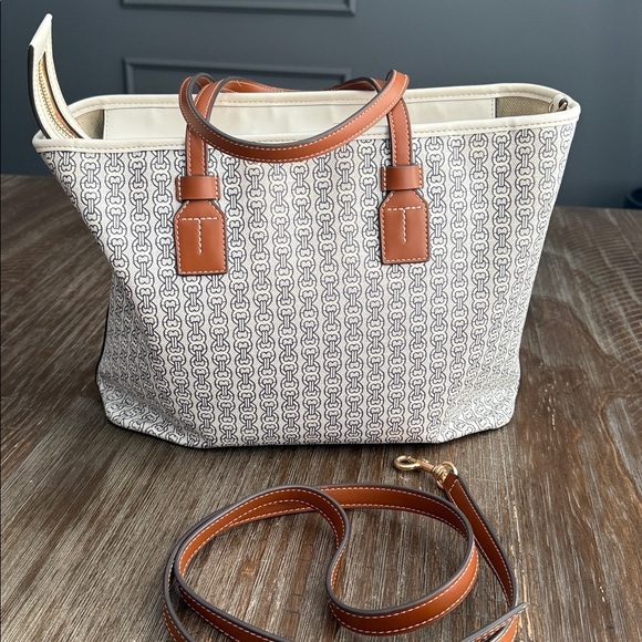 Tory Burch Gemini Link Daisy Appliqué small tote bag - Picture 5 of 14